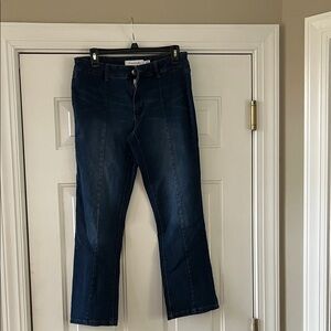 Tahari Women's Straight Leg Jeans - Dark Blue